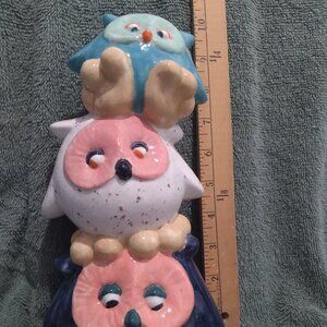 Owls Ceramic Whimsical Bank